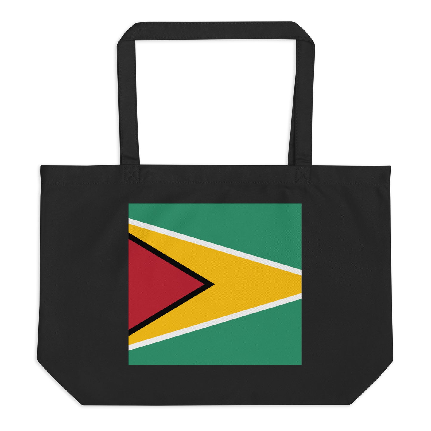 Guyana Flag Large Tote Bag Black Front View