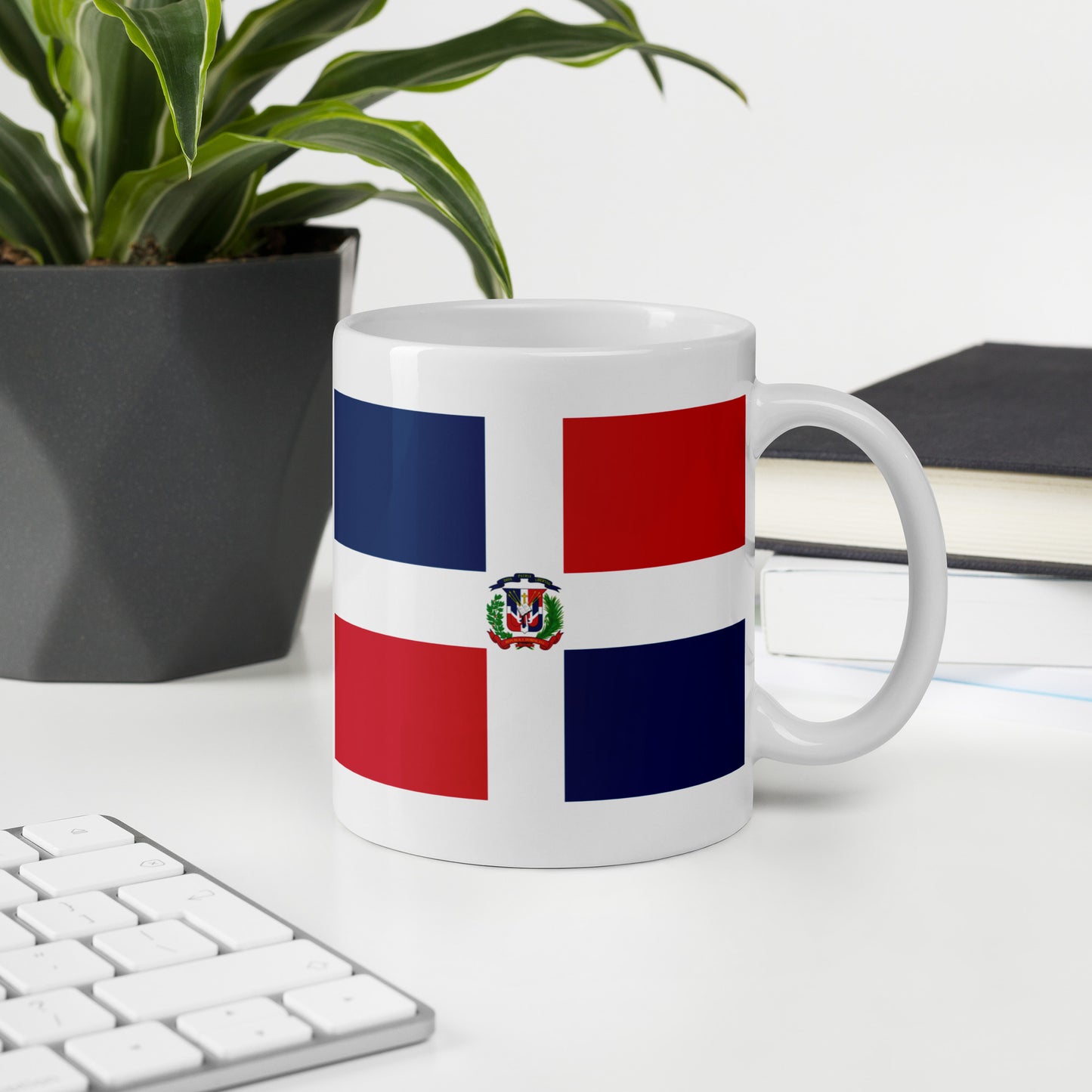 Dominican Republic Flag Coffee Mug - Faith, Strength & Joy