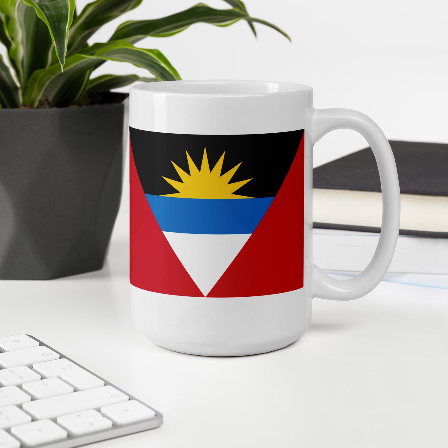 Antigua & Barbuda Flag Coffee Mug - Sunrise, Strength & Soul