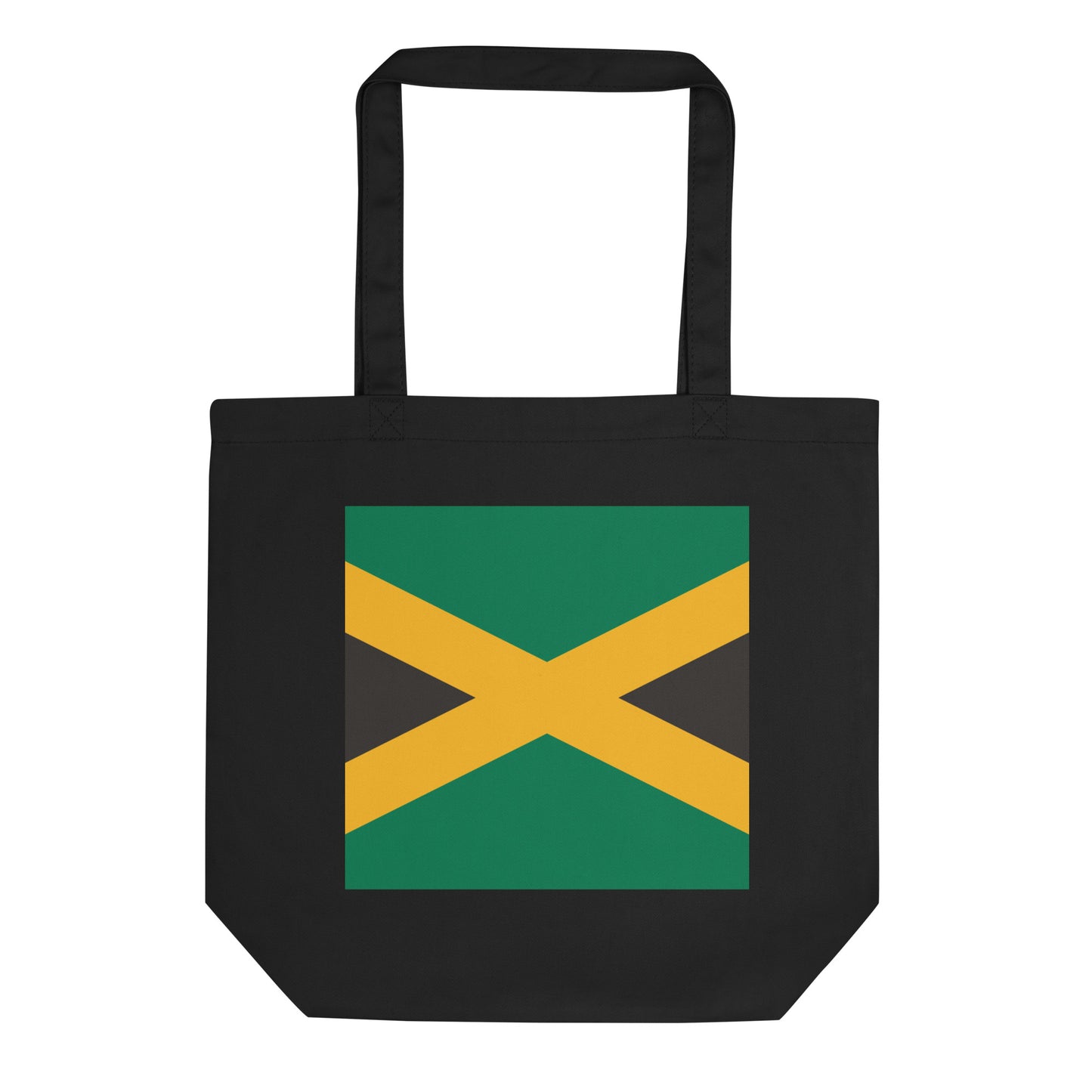 Jamaica Flag Tote Bag Black Front View