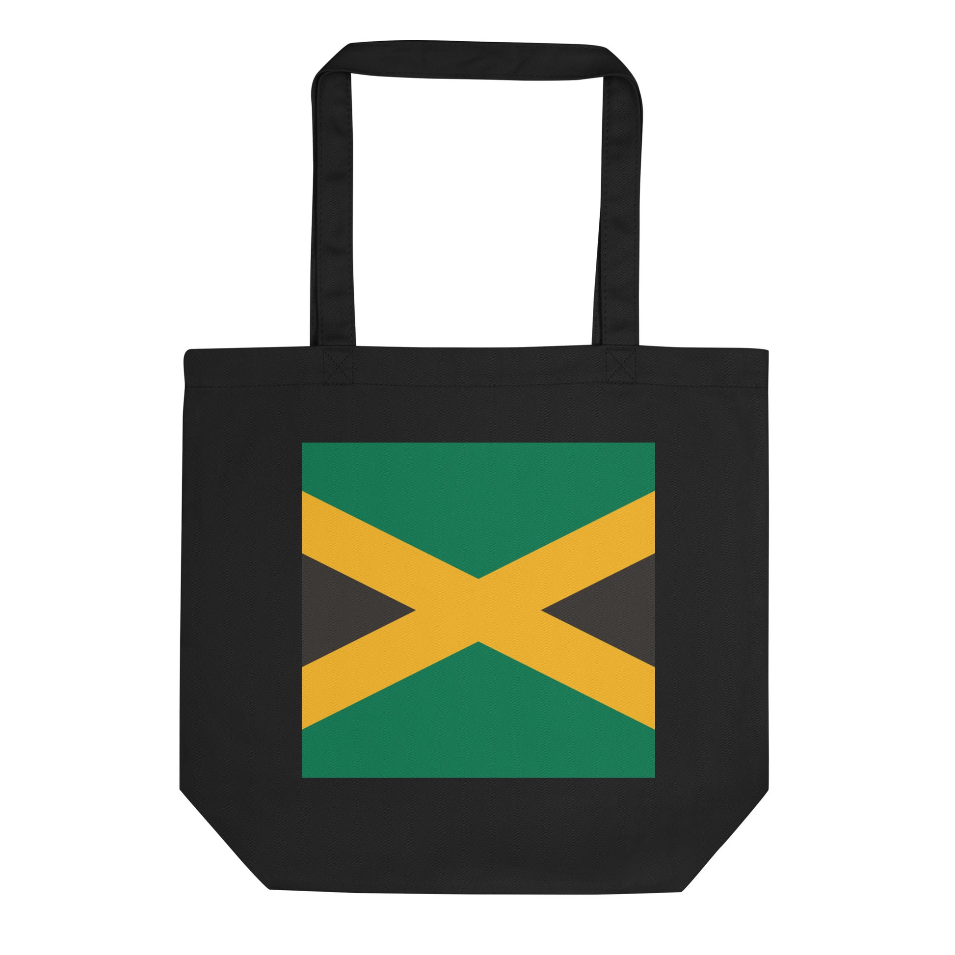 Jamaica Flag Tote Bag Black Front View