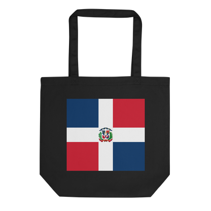 Dominican Republic Flag Tote Bag Black Front View