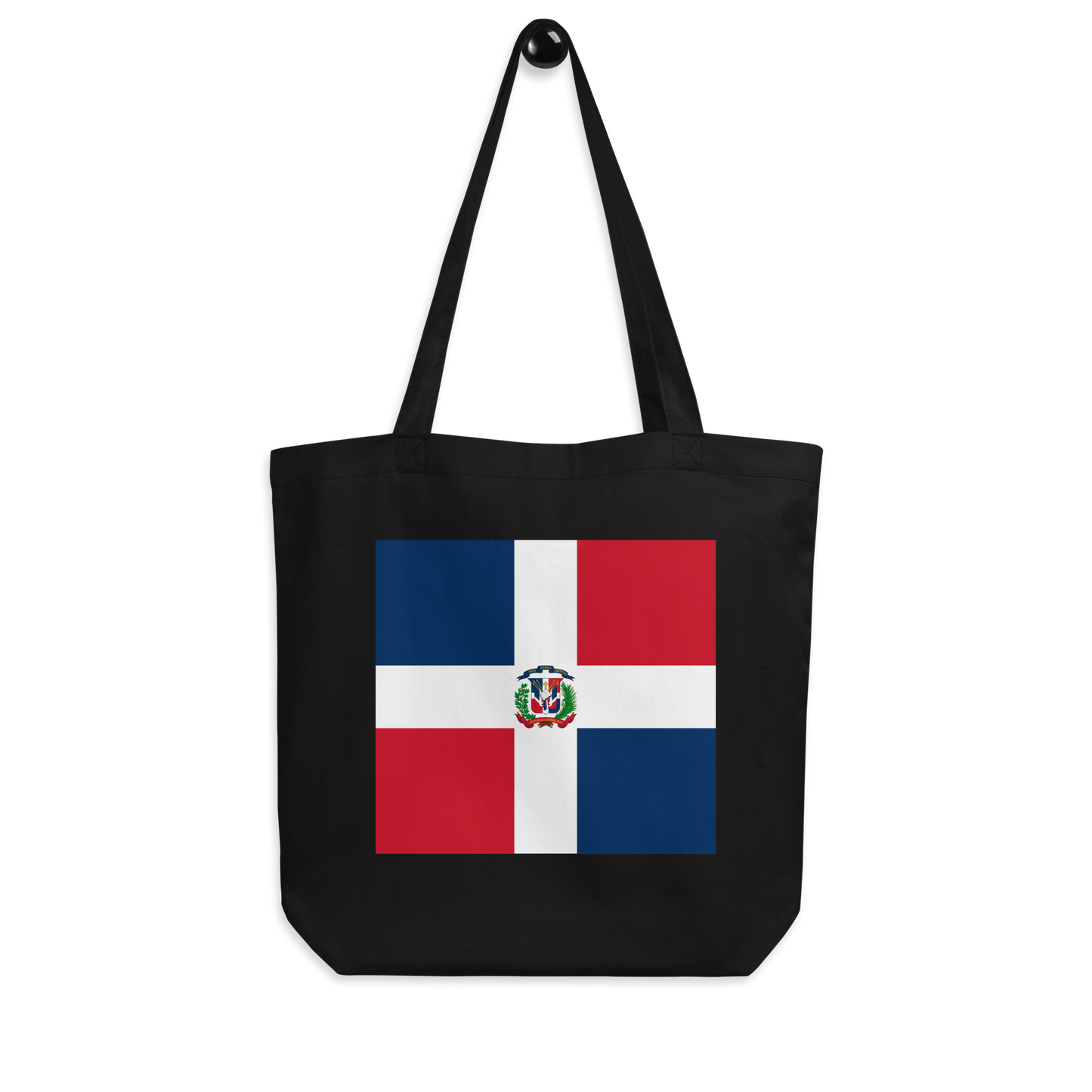 Dominican Republic Flag Tote Bag Black Lifestyle View