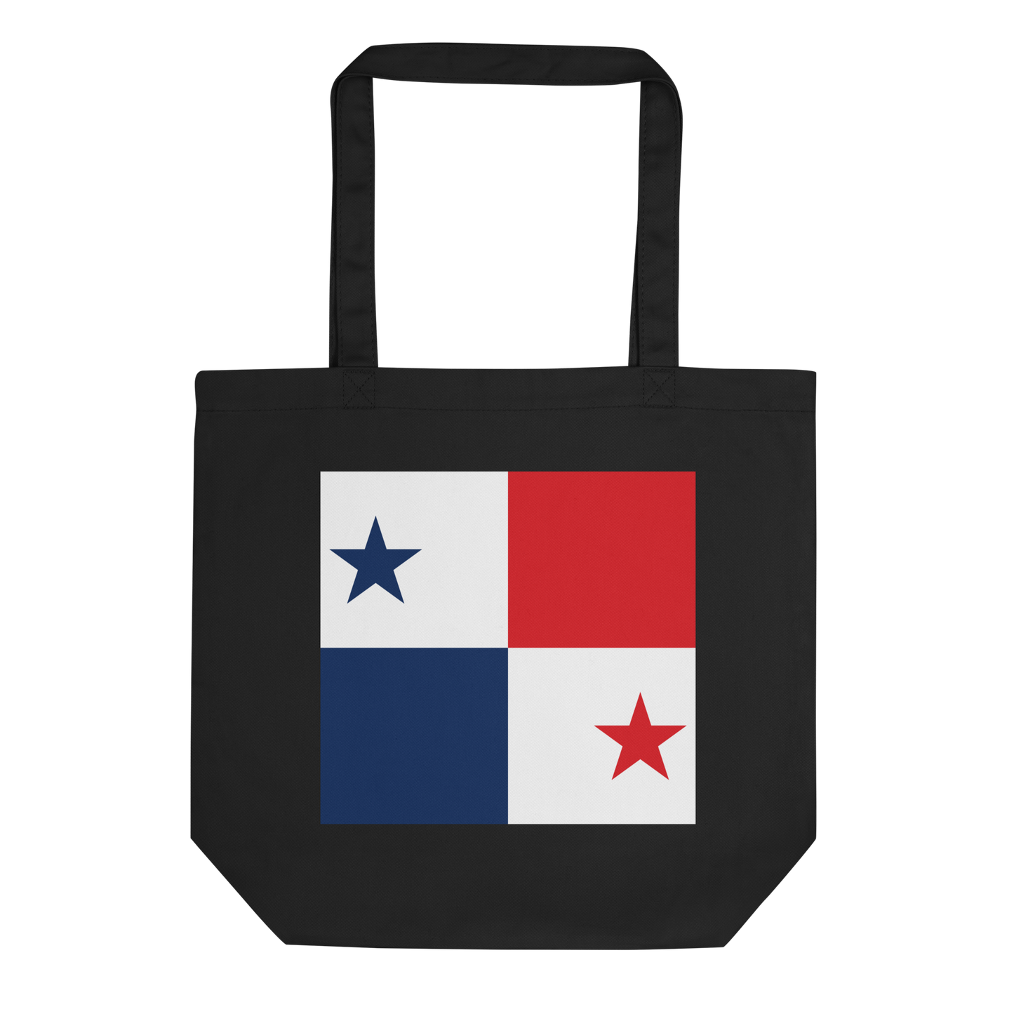 Panama Flag Tote Bag Black Front View
