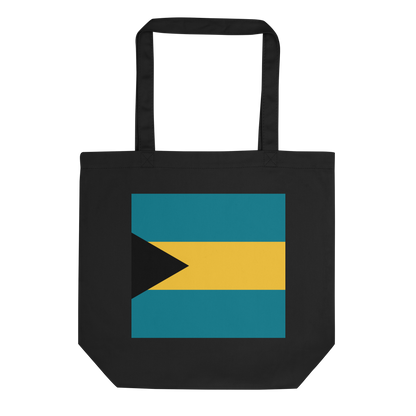 Bahamas Flag Tote Bag Black Front View