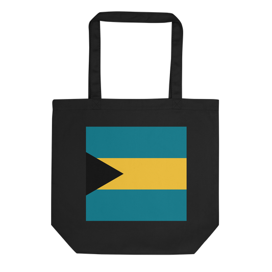 Bahamas Flag Tote Bag Black Front View