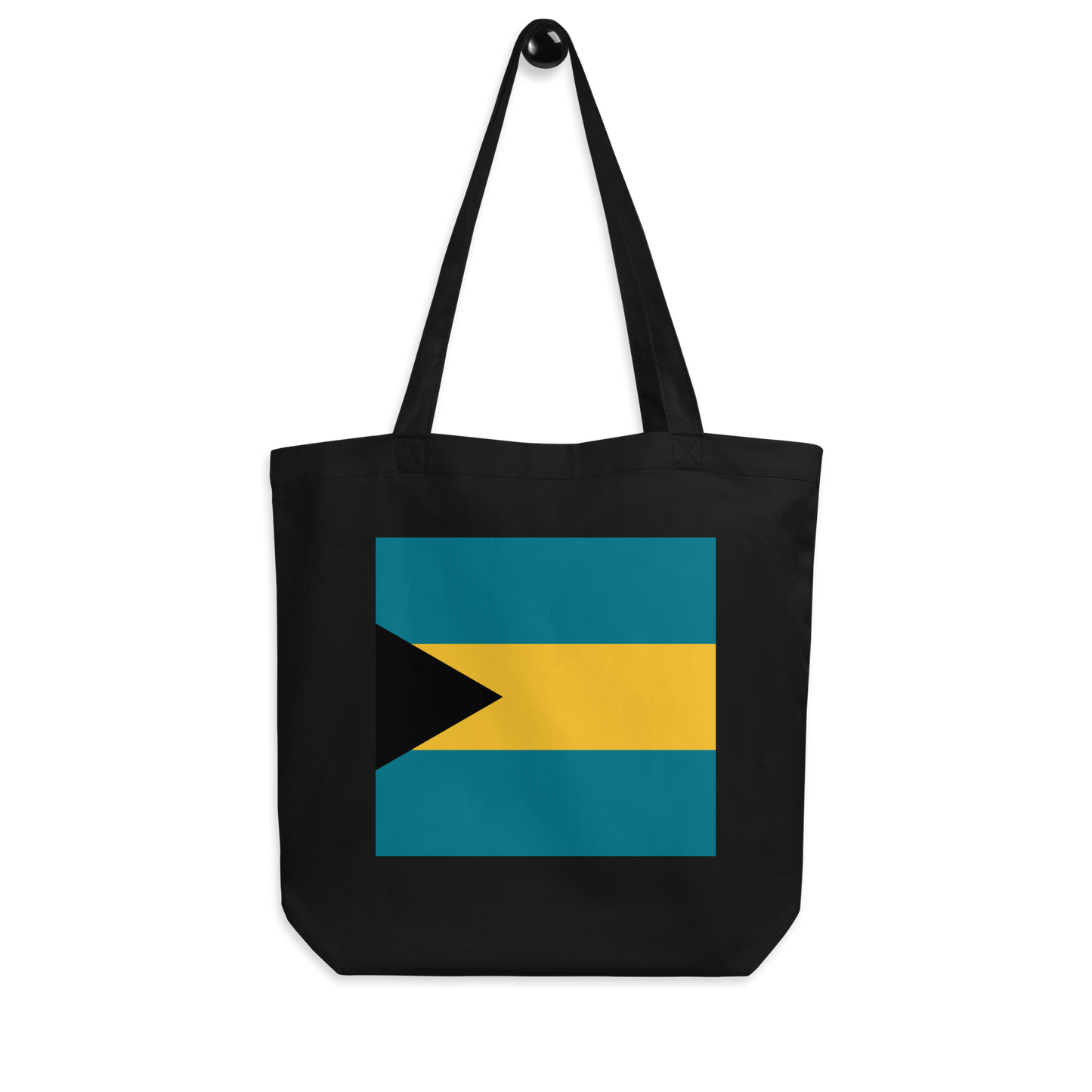 Bahamas Flag Tote Bag Black Lifestyle View