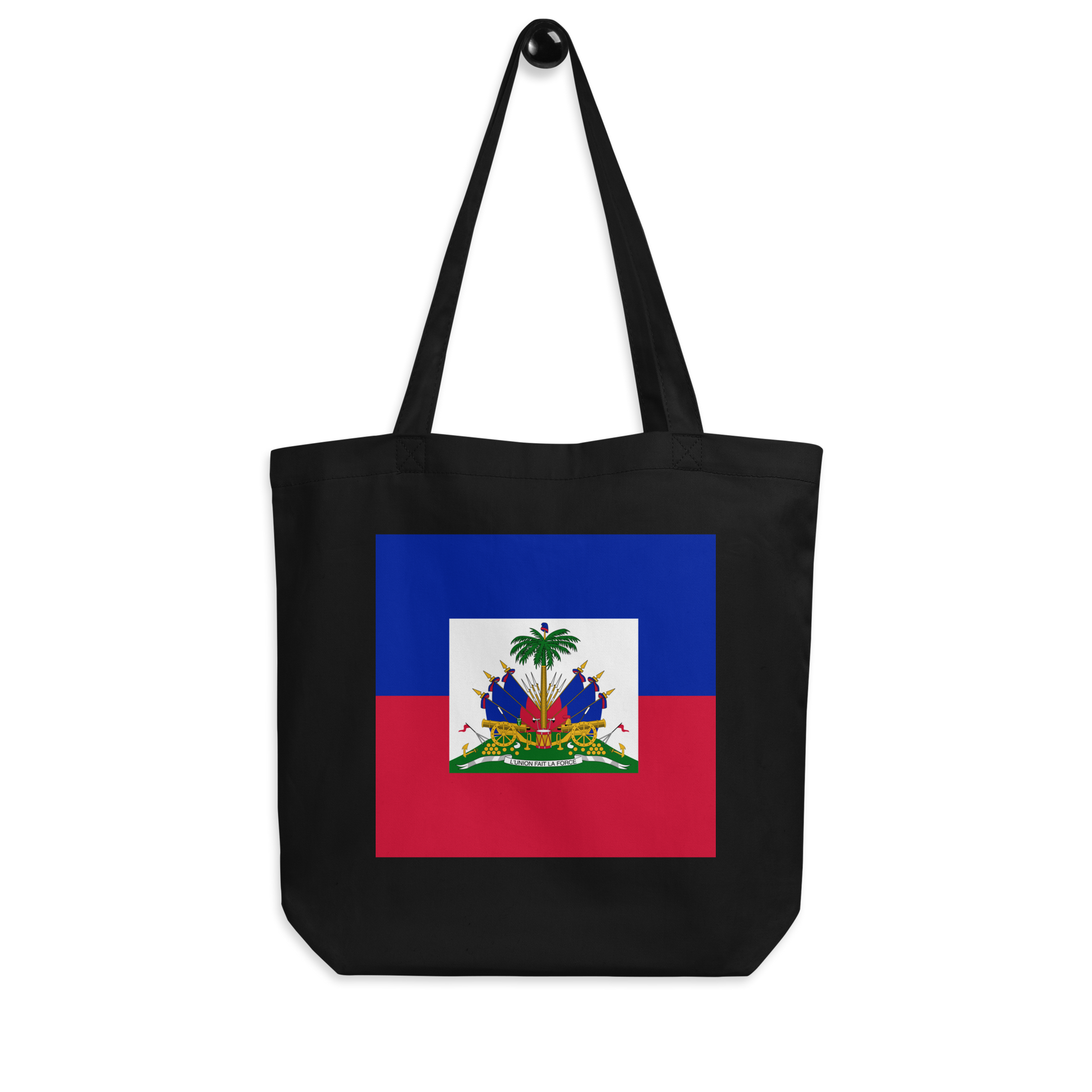 Haiti Flag Tote Bag Black Lifestyle View