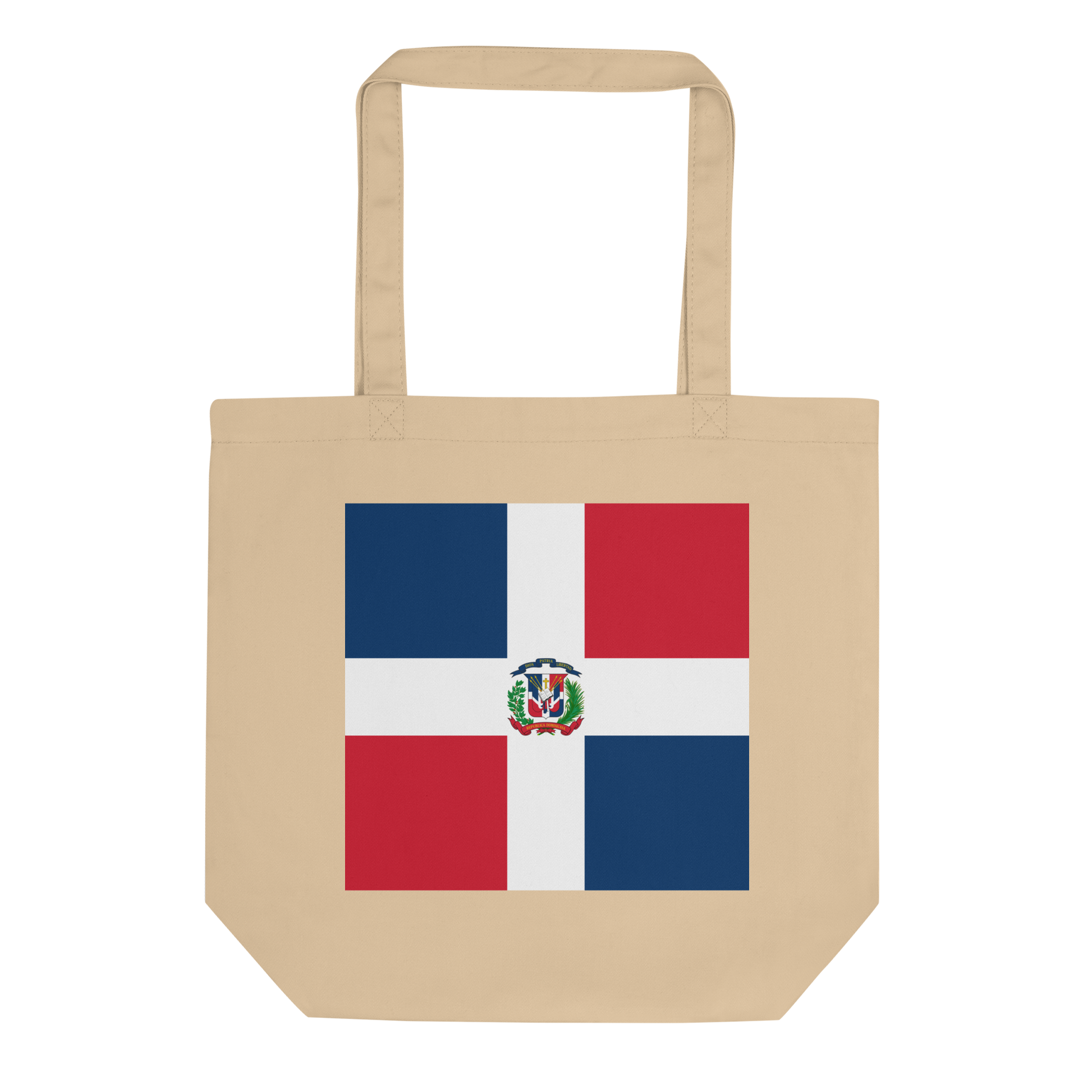 Dominican Republic Flag Tote Bag Oyster Front View