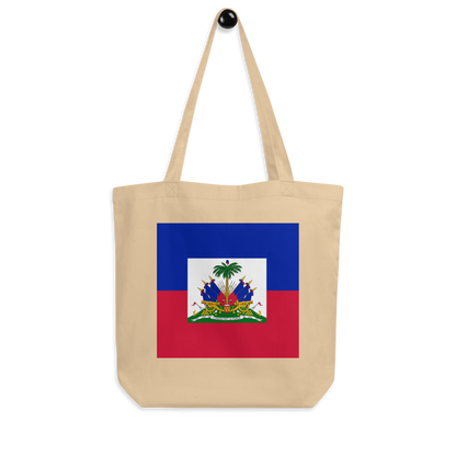 Haiti Flag Tote Bag Oyster Lifestyle View