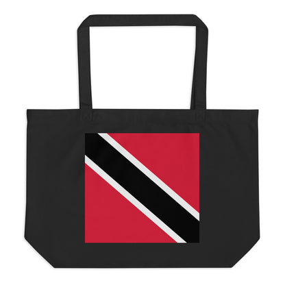 Trinidad and Tobago Flag Large Tote Bag Black Front View