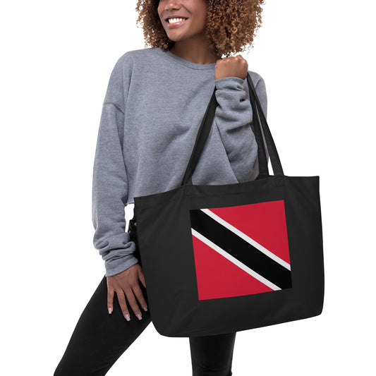 Trinidad and Tobago Flag Large Tote Bag Black Product Details