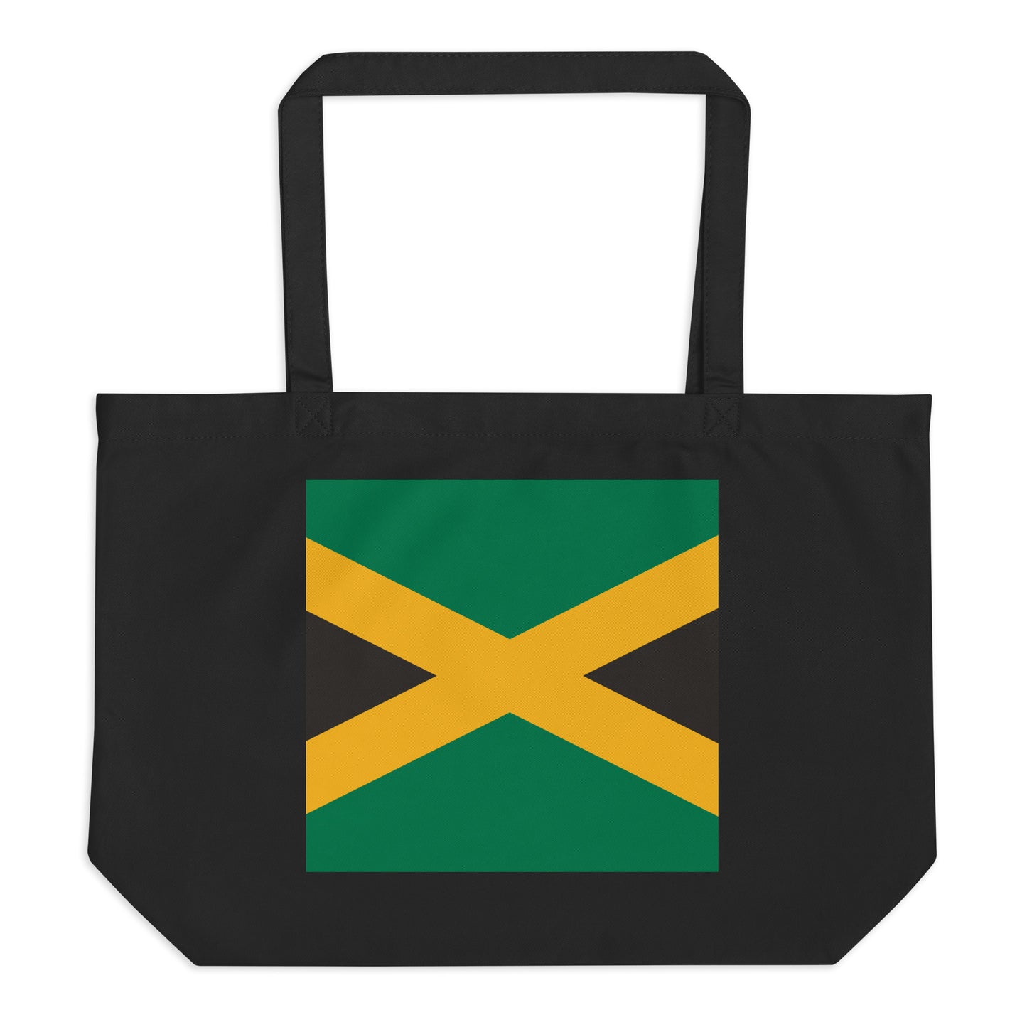 Jamaica Flag Large Tote Bag Black Front View