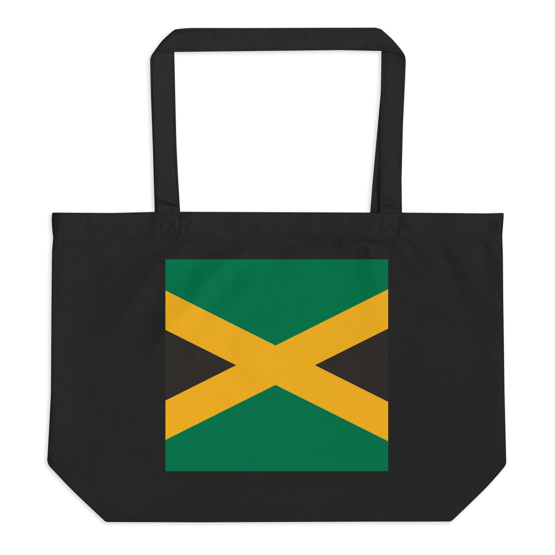 Jamaica Flag Large Tote Bag Black Front View