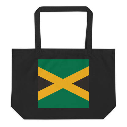 Jamaica Flag Large Tote Bag Black Front View