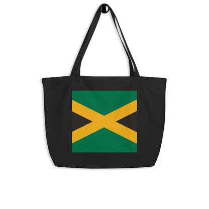 Jamaica Flag Large Tote Bag Black Side View