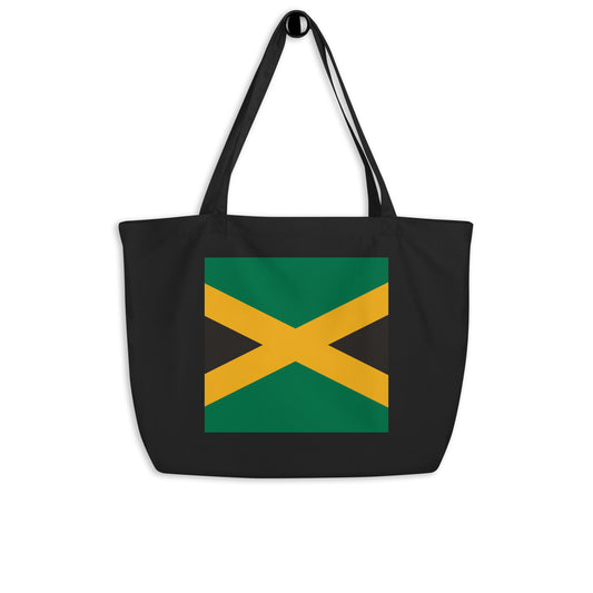 Jamaica Flag Large Tote Bag Black Side View
