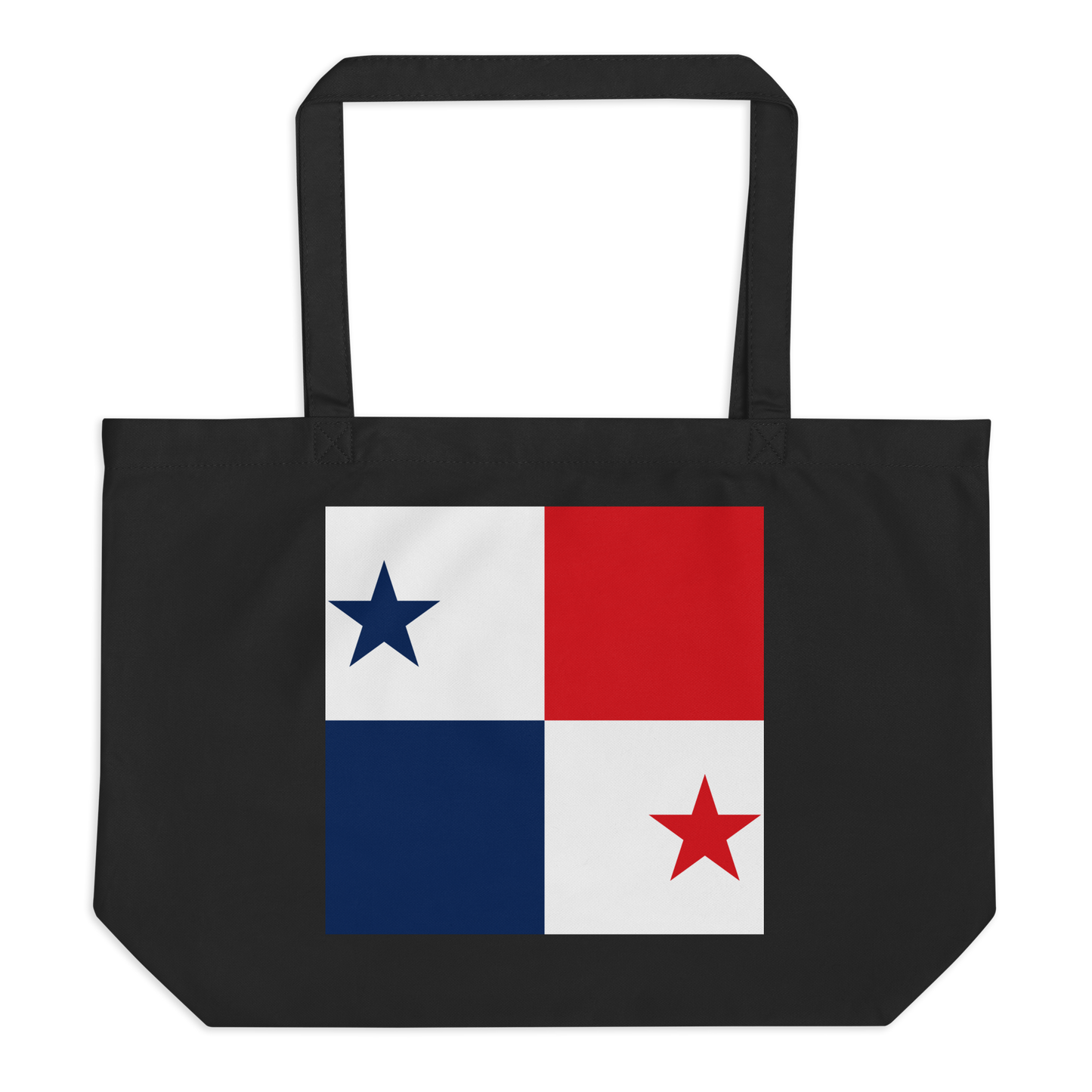 Panama Flag Large Tote Bag Black Front View
