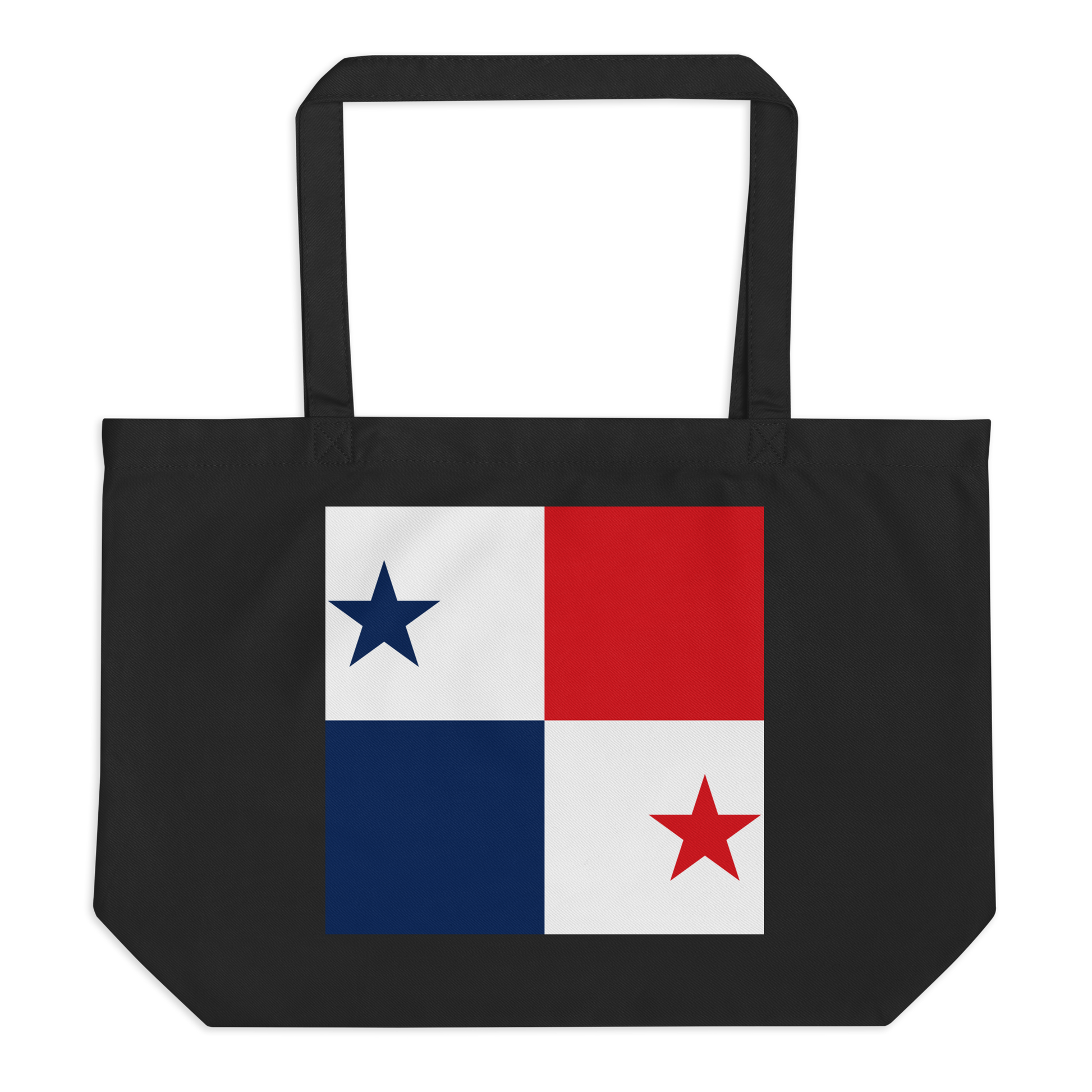 Panama Flag Large Tote Bag Black Front View