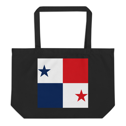 Panama Flag Large Tote Bag Black Front View