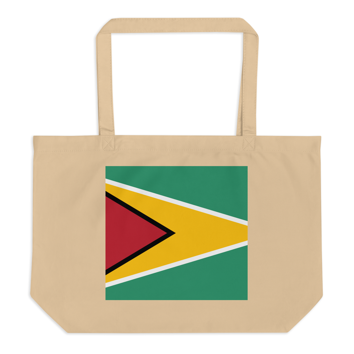 Guyana Flag Large Tote Bag Oyster Front View
