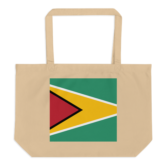 Guyana Flag Large Tote Bag Oyster Front View