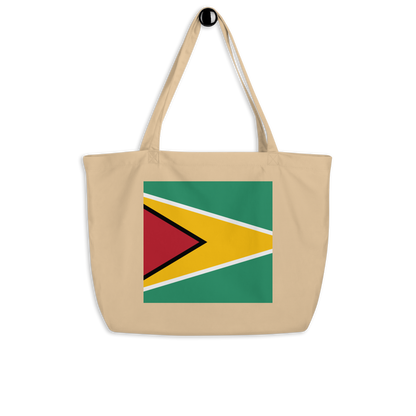 Guyana Flag Large Tote Bag Oyster Side View