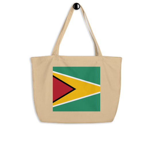 Guyana Flag Large Tote Bag Oyster Side View