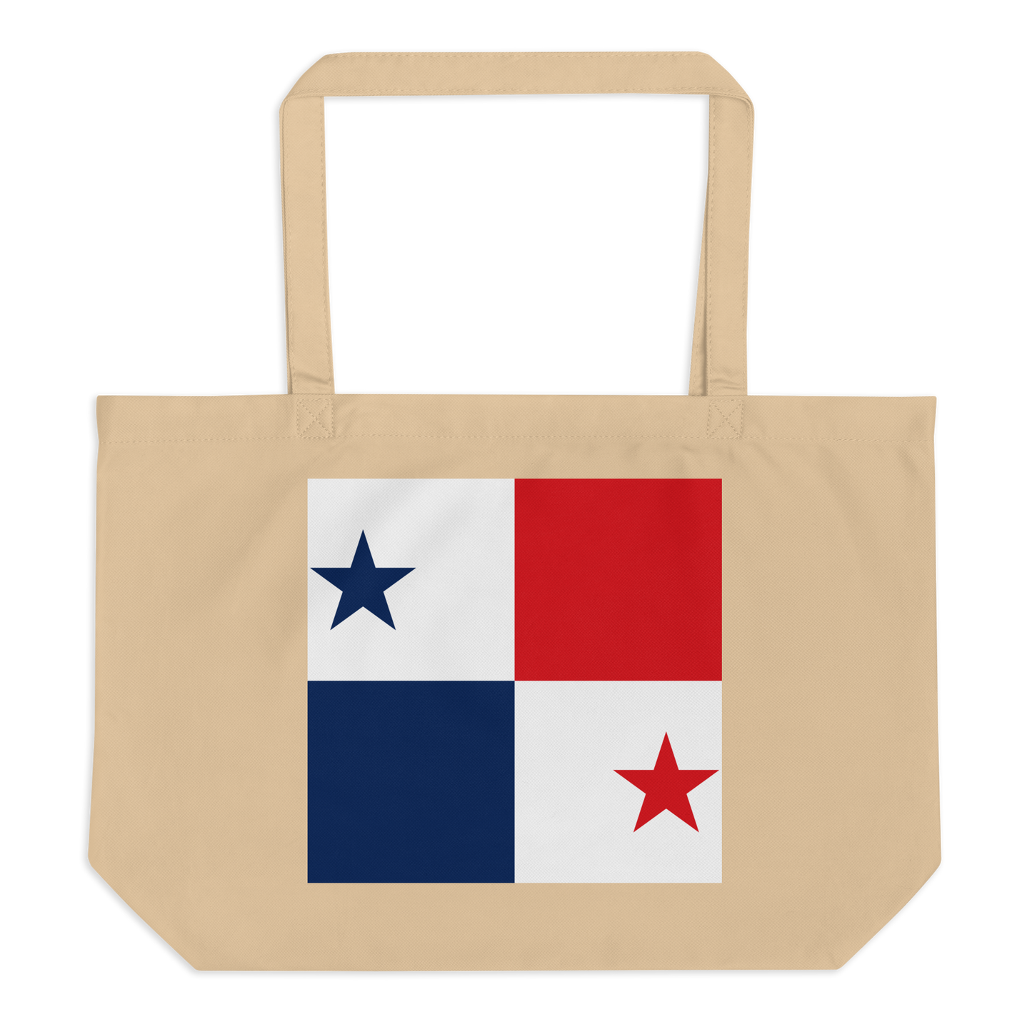 Panama Flag Large Tote Bag Oyster Front View
