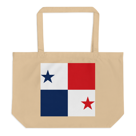 Panama Flag Large Tote Bag Oyster Front View