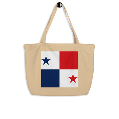 Panama Flag Large Tote Bag Oyster Side View