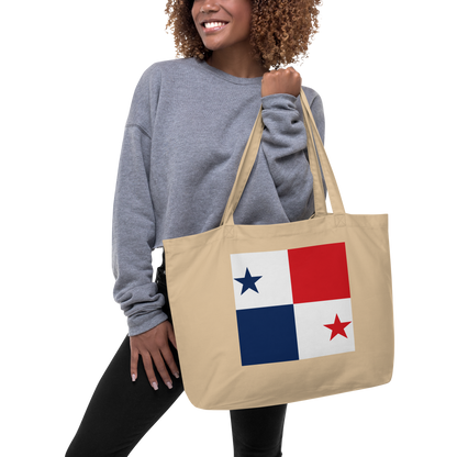 Panama Flag Large Tote Bag Oyster Lifestyle View