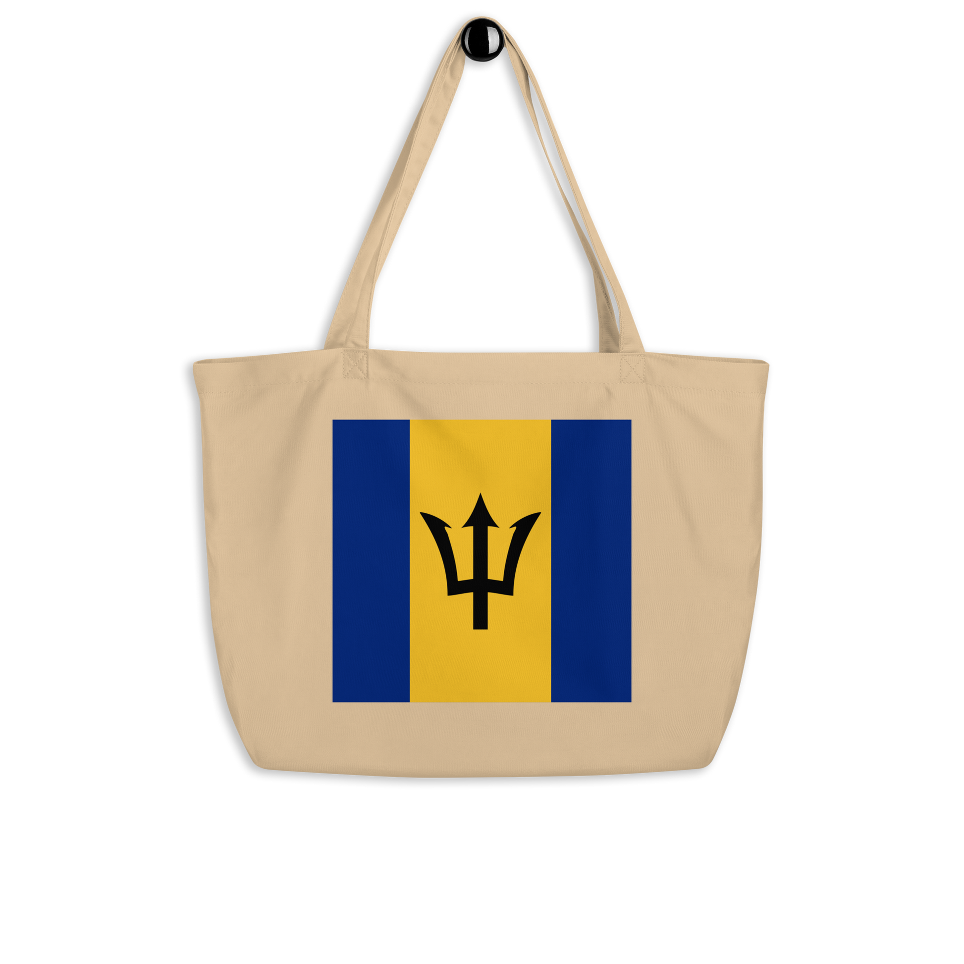 Barbados Flag Large Tote Bag Oyster Side View