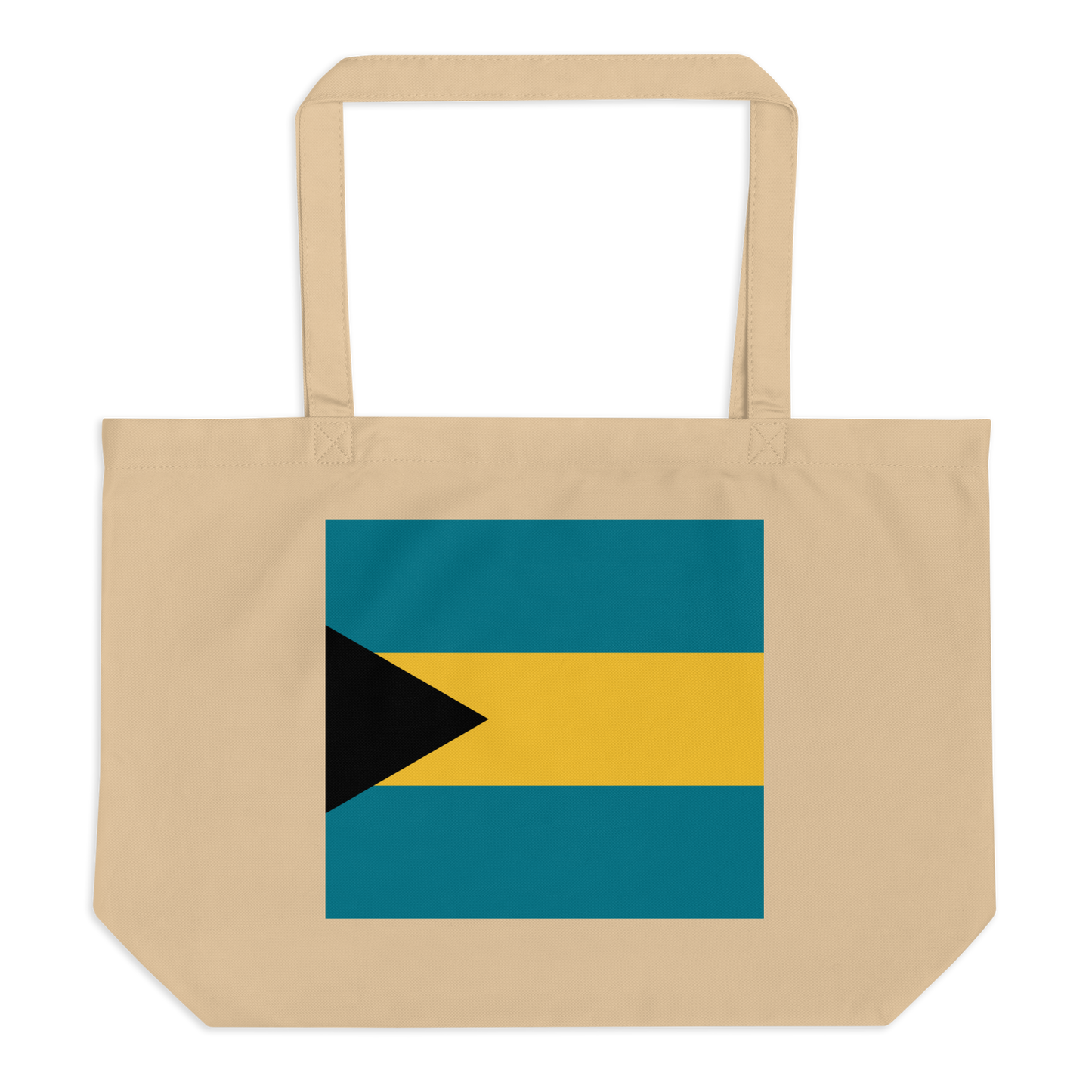 Bahamas Flag Large Tote Bag Oyster Front View