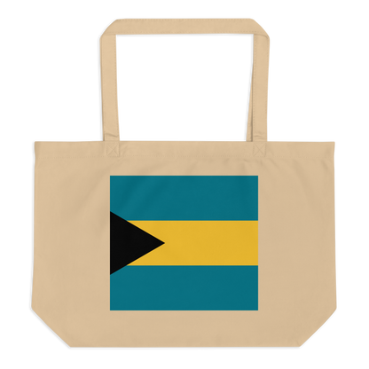 Bahamas Flag Large Tote Bag Oyster Front View
