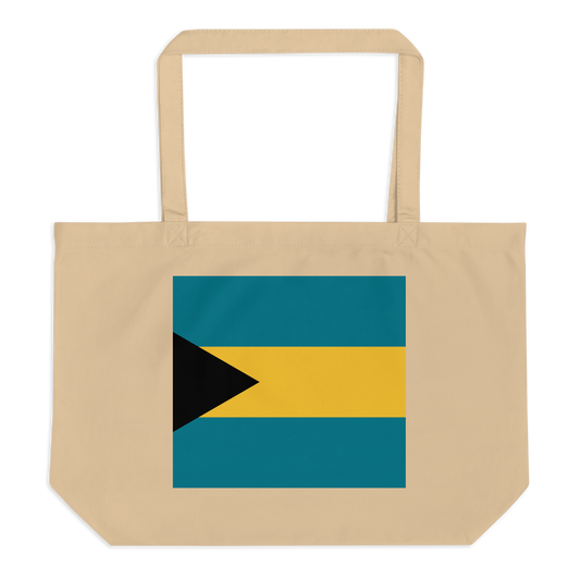 Bahamas Flag Large Tote Bag Oyster Front View