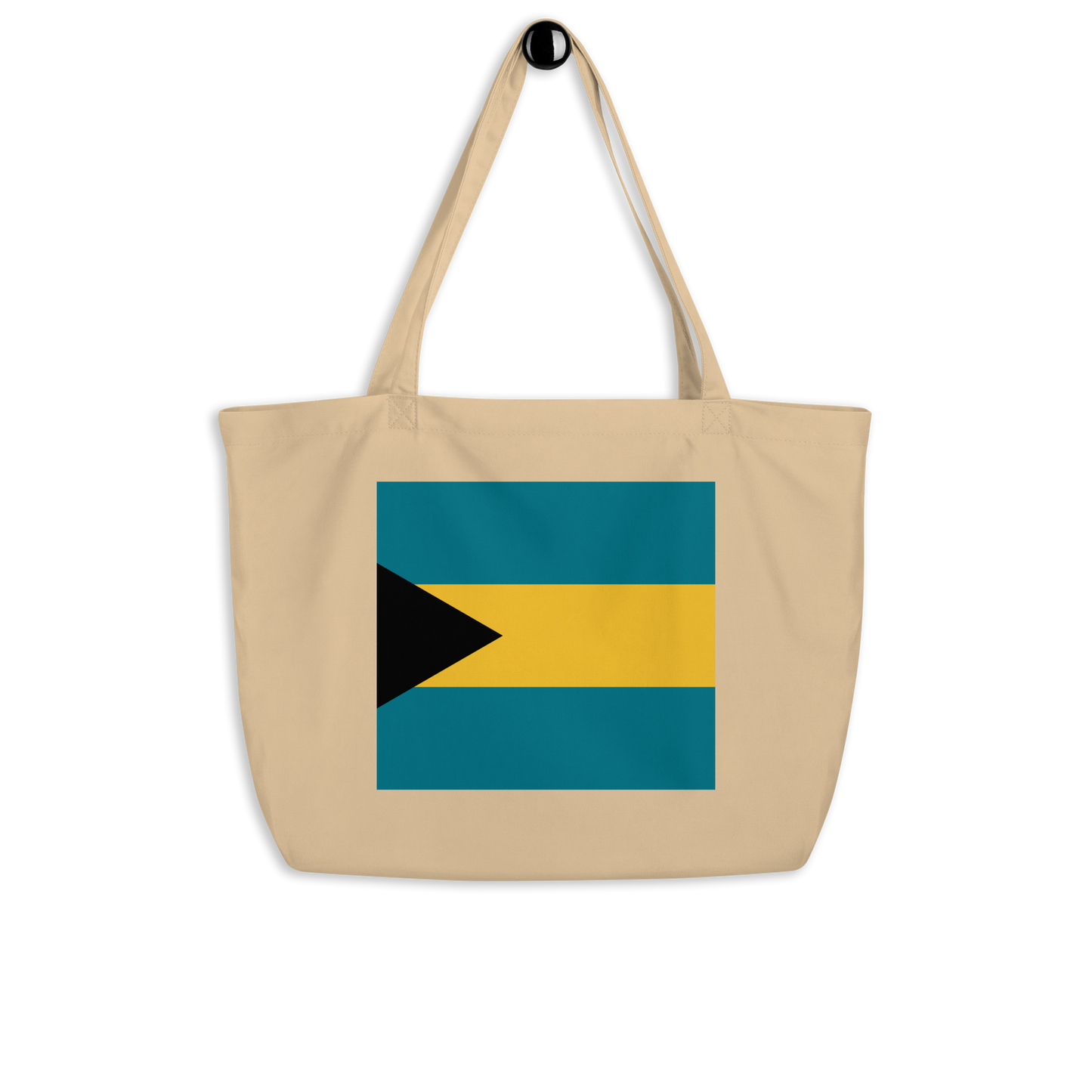 Bahamas Flag Large Tote Bag Oyster Side View