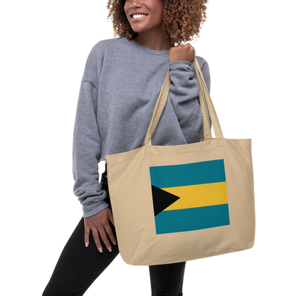 Bahamas Flag Large Tote Bag Oyster Lifestyle View