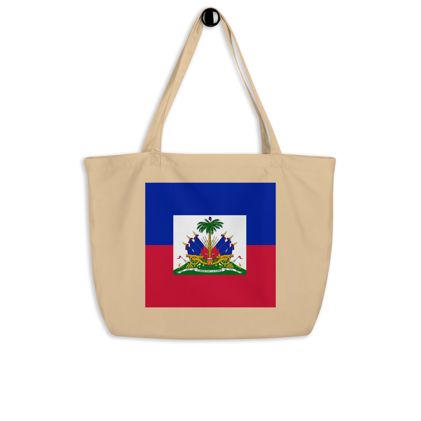 Haiti Flag Large Tote Bag Oyster Side View