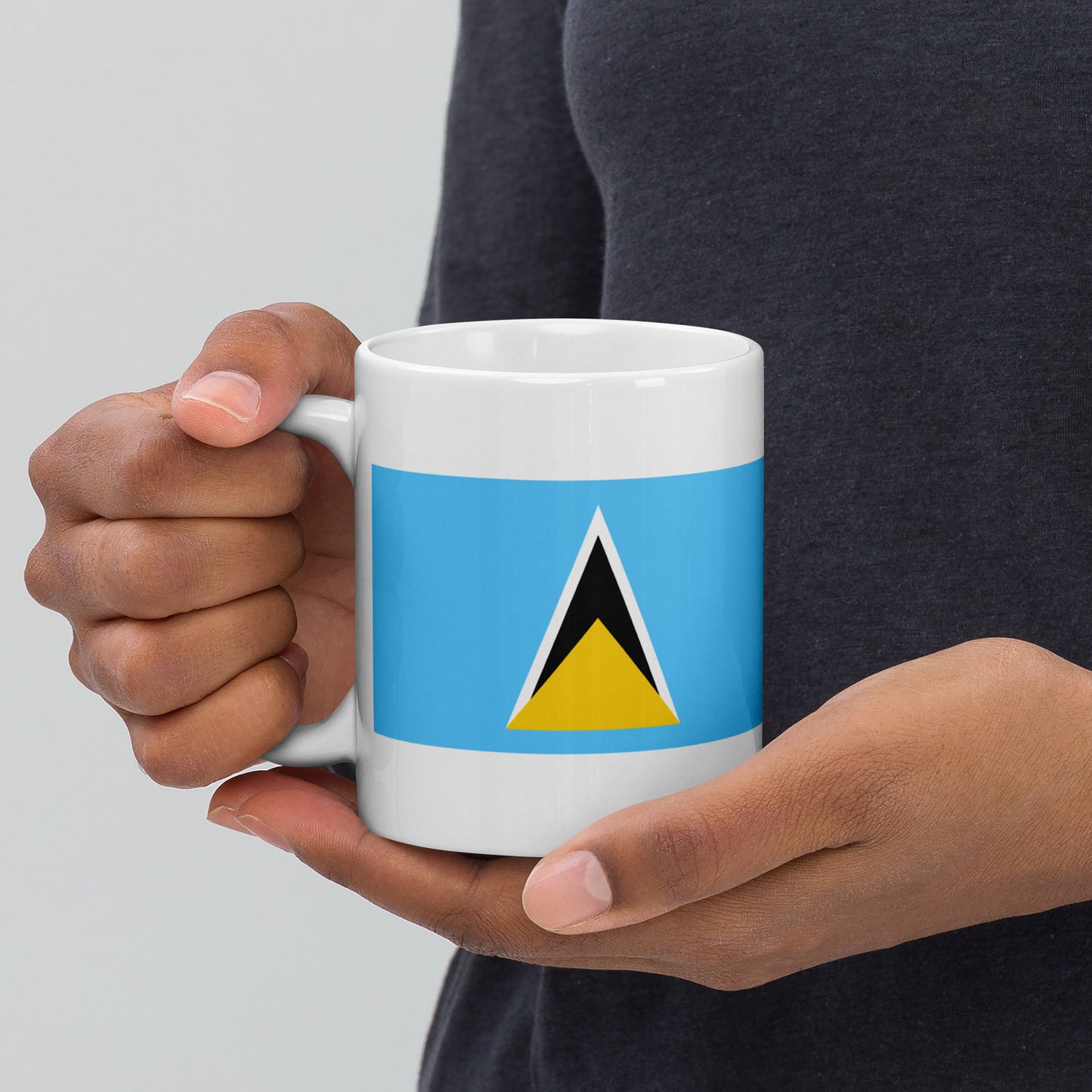 Saint Lucia Flag Coffee Mug - Light, Harmony & Hope