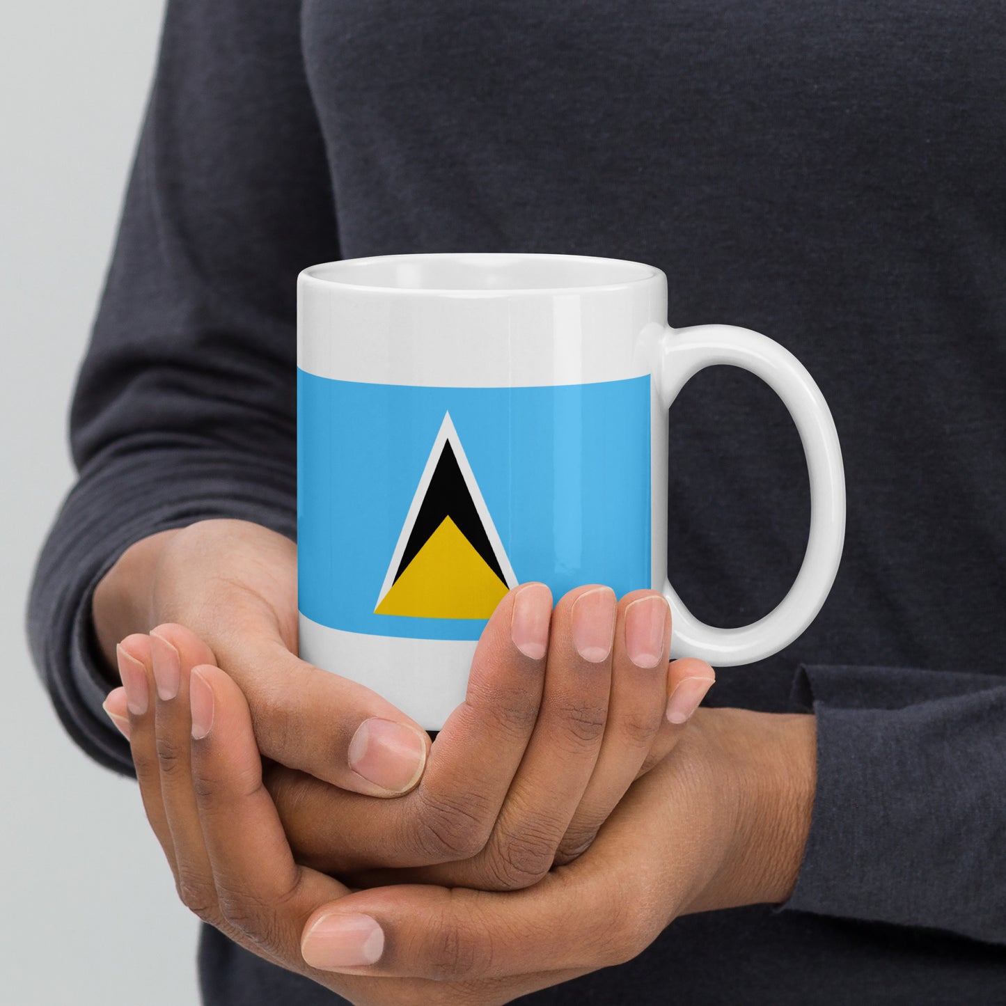 Saint Lucia Flag Coffee Mug - Light, Harmony & Hope