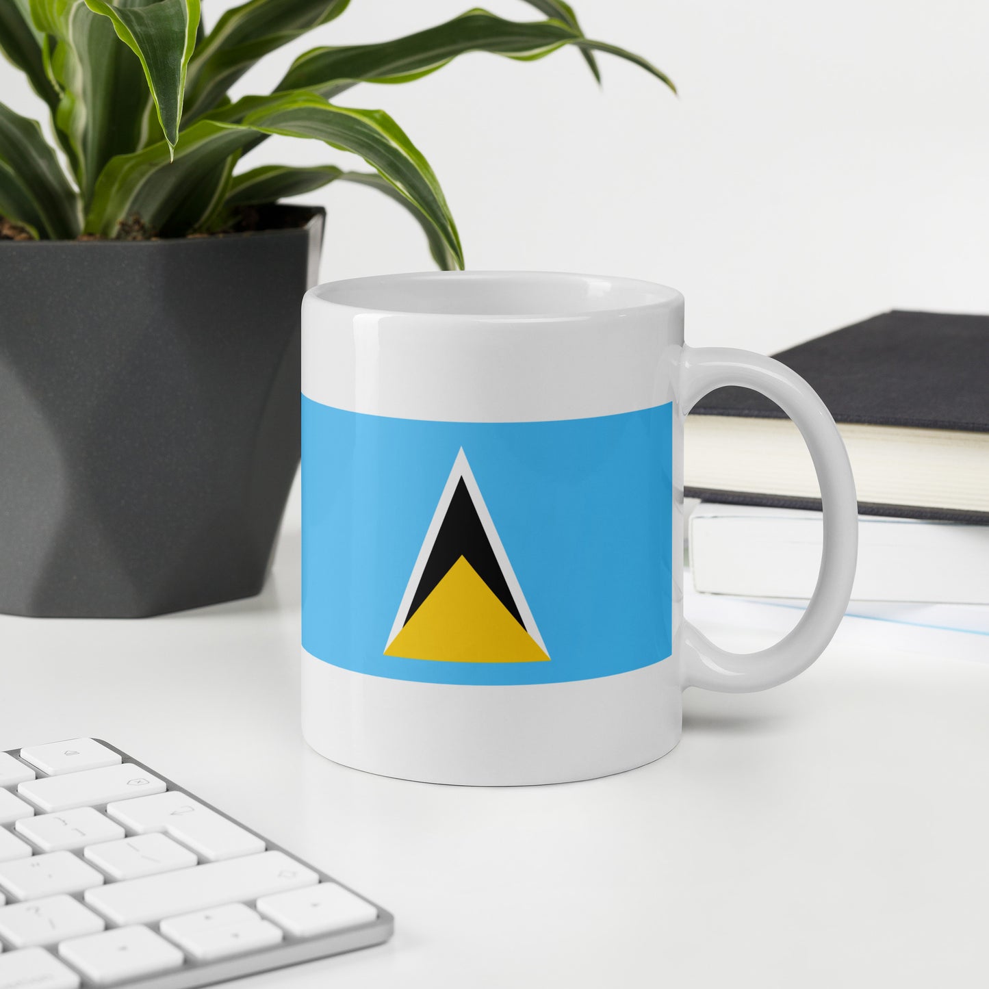 Saint Lucia Flag Coffee Mug - Light, Harmony & Hope