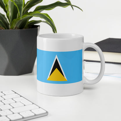 Saint Lucia Flag Coffee Mug - Light, Harmony & Hope