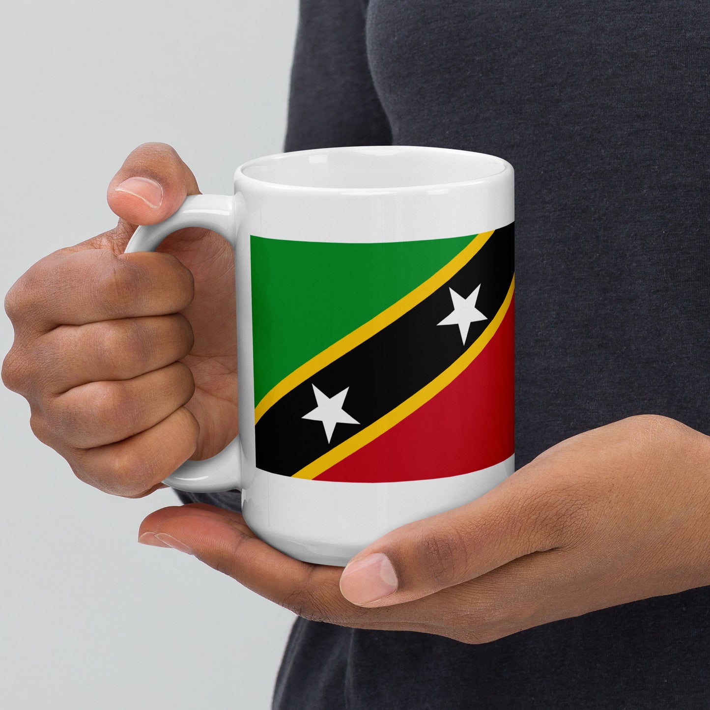 Saint Kitts & Nevis Flag Coffee Mug - Two Islands, One Love