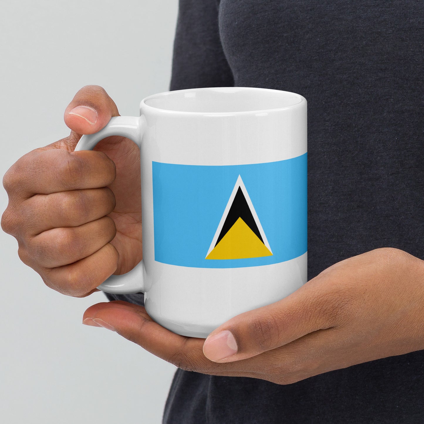 Saint Lucia Flag Coffee Mug - Light, Harmony & Hope