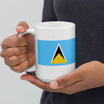 Saint Lucia Flag Coffee Mug - Light, Harmony & Hope