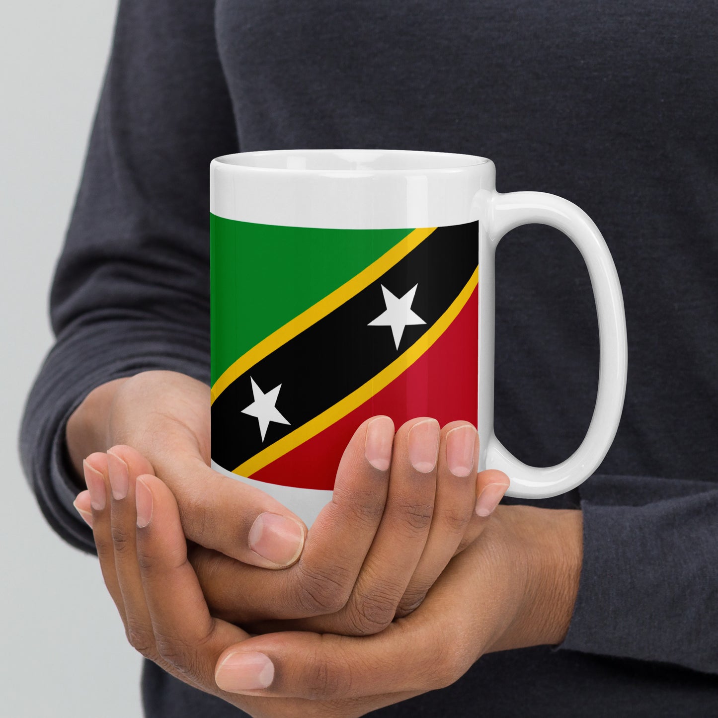 Saint Kitts & Nevis Flag Coffee Mug - Two Islands, One Love