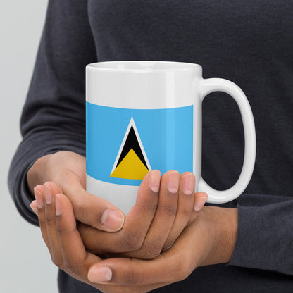 Saint Lucia Flag Coffee Mug - Light, Harmony & Hope