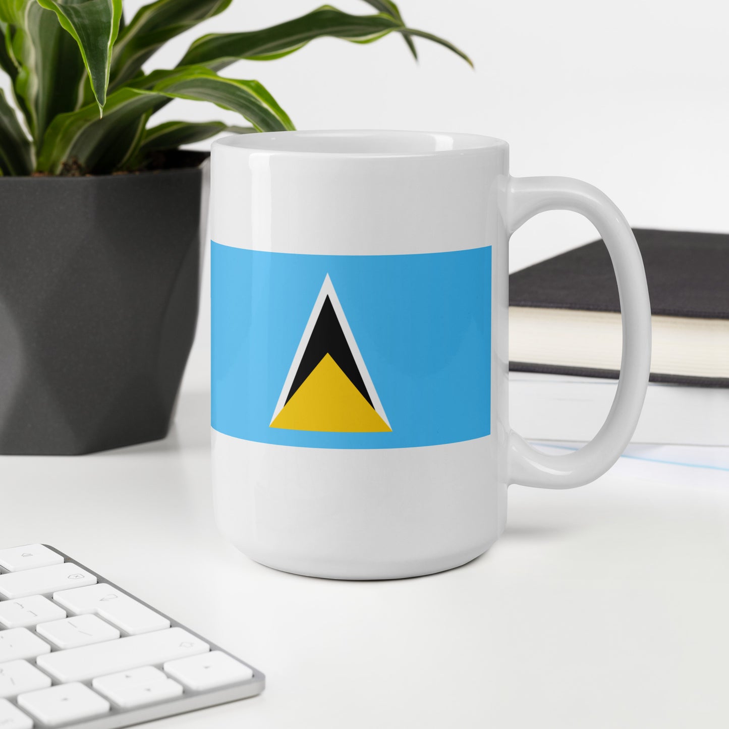 Saint Lucia Flag Coffee Mug - Light, Harmony & Hope