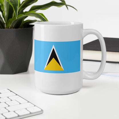 Saint Lucia Flag Coffee Mug - Light, Harmony & Hope